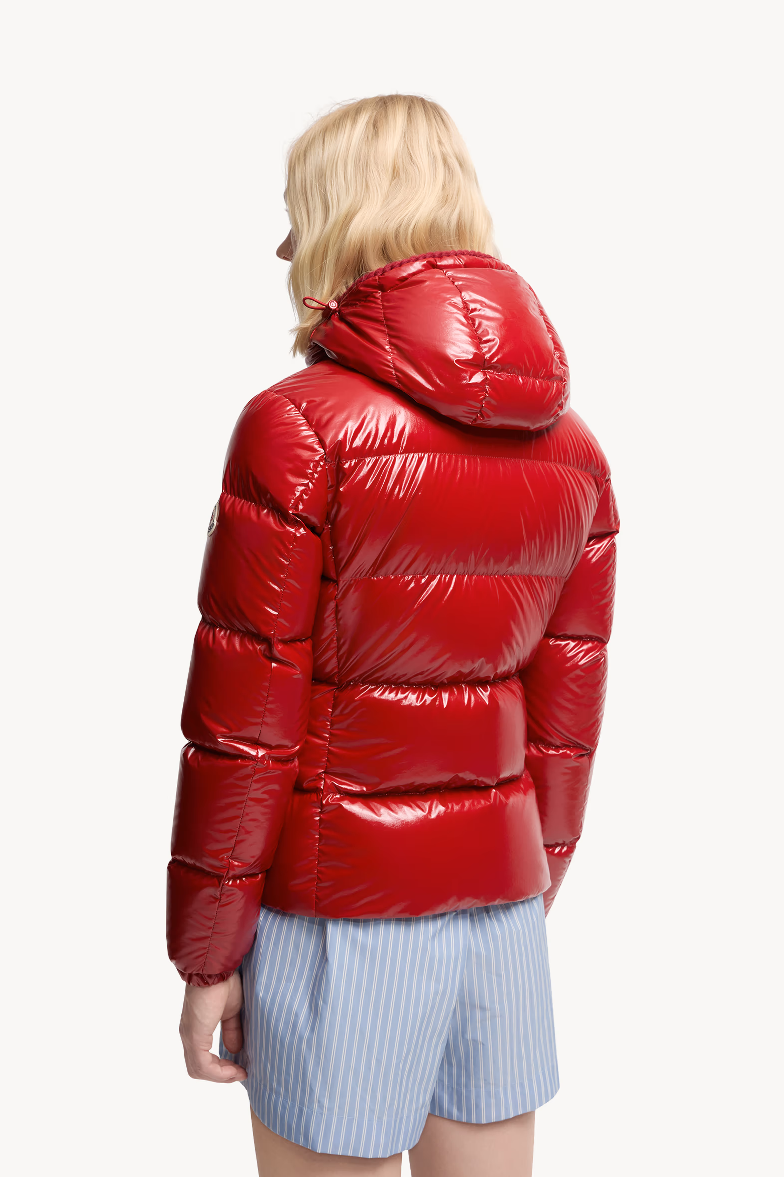 Doudoune courte à capuche et bordure tressée Glareins Femmes Rouge Moncler 5